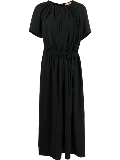 Yves Salomon Pleat Detailing Mid-length Dress In Black