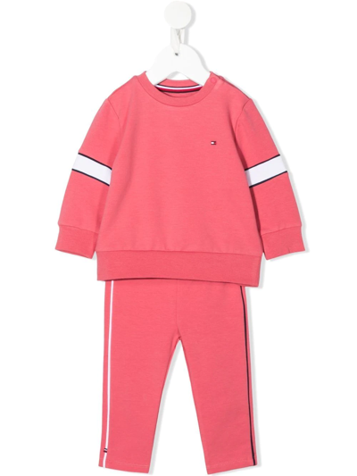 Tommy Hilfiger Junior Babies' Logo-embroidered Tracksuit Set In Pink