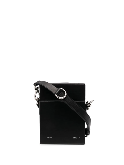 Heliot Emil Leather-box Messenger Bag In Black