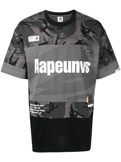 Aape By A Bathing Ape Aapeunvs Camo-print T-shirt In Grey
