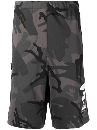 Aape By A Bathing Ape Camouflage-print Shorts In Black