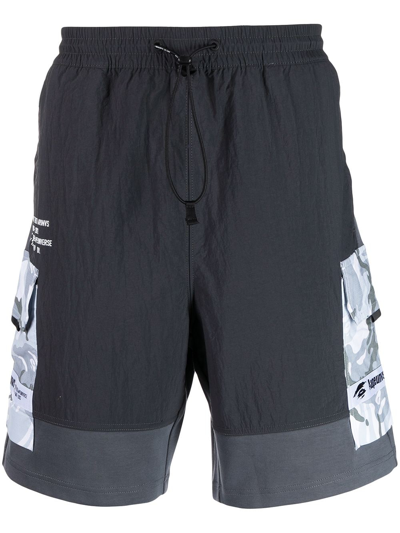 Aape By A Bathing Ape Camouflage-detail Cargo Shorts In Grey