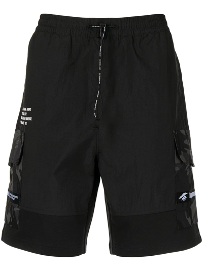 Aape By A Bathing Ape Camouflage-detail Cargo Shorts In Black