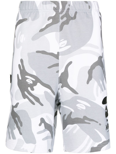 Aape By A Bathing Ape Camouflage-print Shorts In Grey