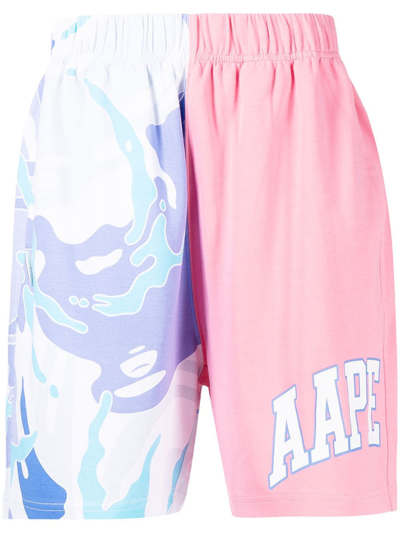 Aape By A Bathing Ape Camouflage Logo-print Shorts In Pink