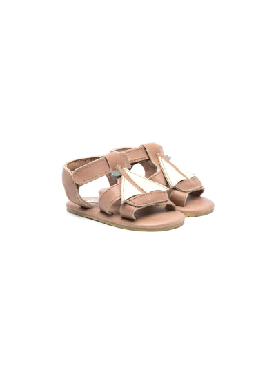 Donsje Babies' Touch-strap Open-toe Sandals In Brown