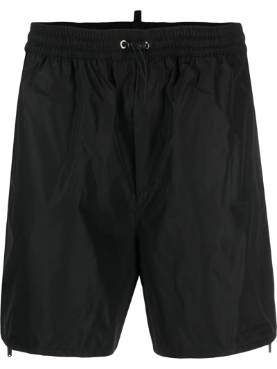 Dsquared2 Side-zip Swim Shorts In Black