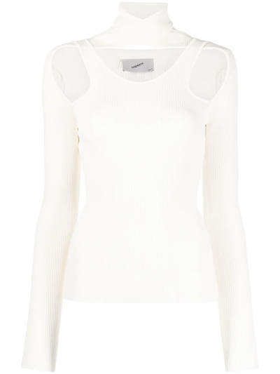Coperni Cutout-detail Knitted Top In White
