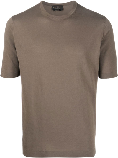 Dell'oglio Round Neck Short-sleeved T-shirt In Braun