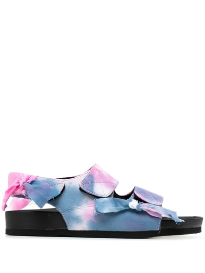 Arizona Love Tie Dye Elasticated Sandals In Black