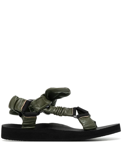 Arizona Love Tie Detail Leather Sandals In Black