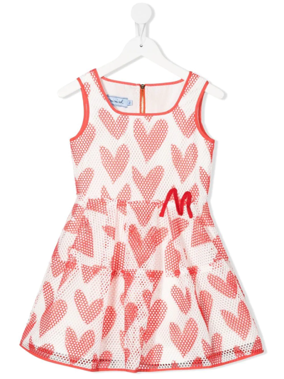 Mi Mi Sol Kids' Heart-print Dress In White