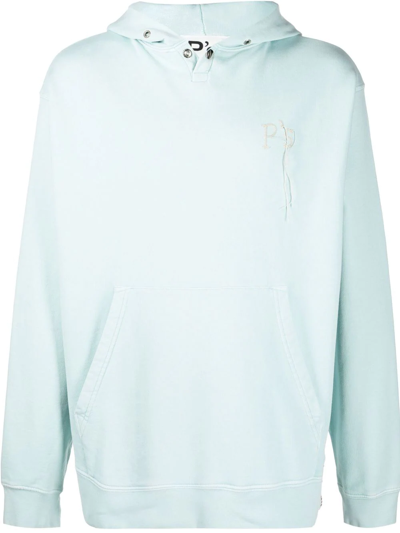 President's Embroidered-logo Pullover Hoodie In Blau