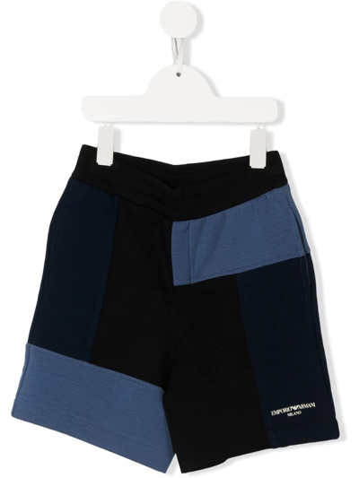 Emporio Armani Kids' Two-tone Casual Shorts In Blue