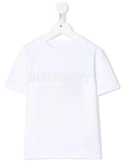 Burberry Kids' Horseferry-print T-shirt In White