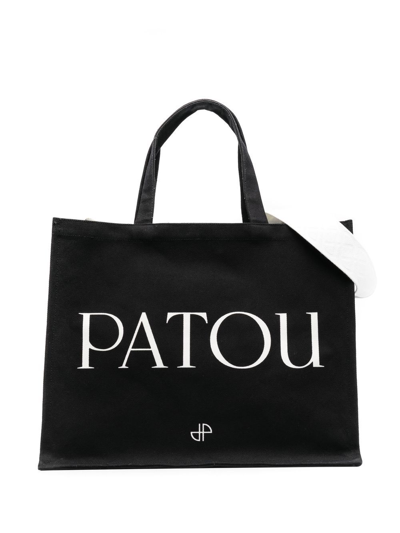 Patou Small Logo-print Tote Bag In Black
