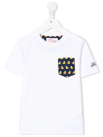 Mc2 Saint Barth Kids' Kea Lighting Ducky-motif T-shirt In White