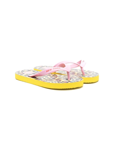 The Marc Jacobs Kids' Leopard-print Flip-flops In Pink