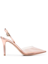 Gianvito Rossi Transparent 105mm Pumps In Brown