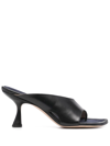 Wandler Black Julio 75 Cut-out Leather Mules
