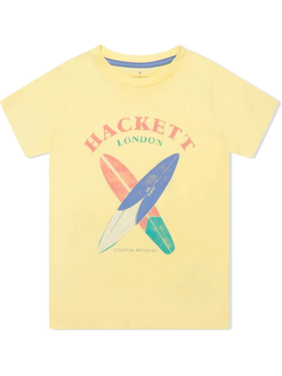 Hackett Teen Graphic-print T-shirt In Yellow
