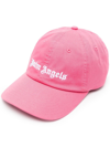 Palm Angels Logo Embroidery Cotton Canvas Cap In Pink