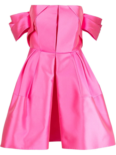 Dice Kayek Off-shoulder Mini Dress In Pink