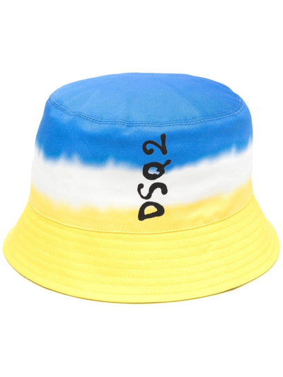 Dsquared2 Kids' Sun Hat With Tie-dye Effect French Blue