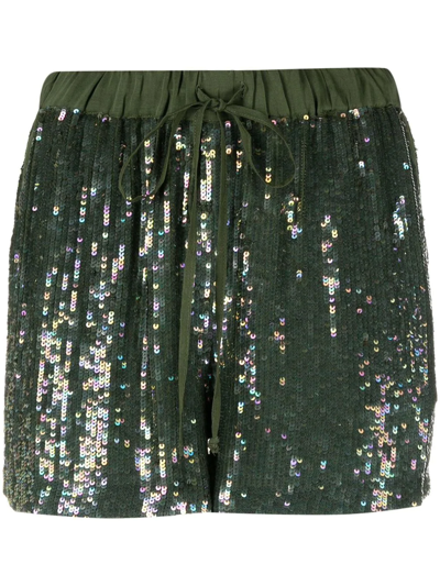 P.a.r.o.s.h Sequin-embellished Shorts In Green