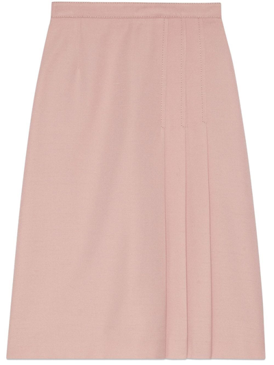 Gucci Flamed Viscose Silk Skirt In Pink