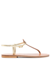 Kjacques T-bar Open-toe Sandals In Gold