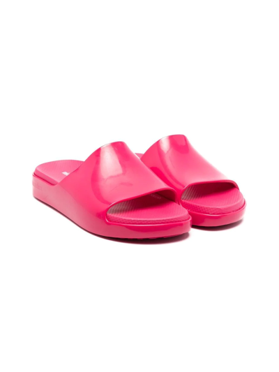 Mini Melissa Kids' Logo-print Slides In Pink