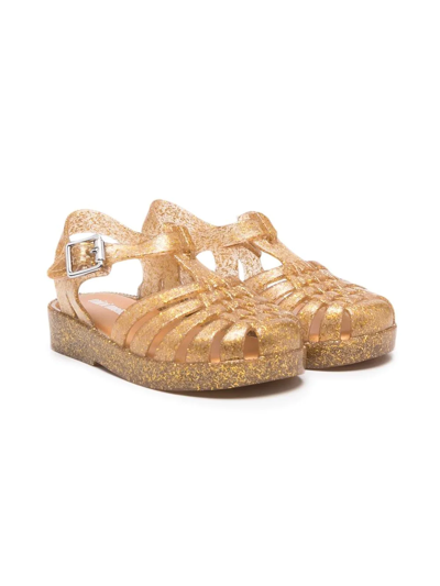 Mini Melissa Kids' Sandal In Glitter Rubber In Gold