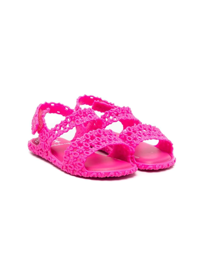 Mini Melissa Kids' Cut-out Double-strap Sandals In Pink