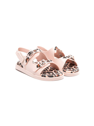 Mini Melissa Kids' Girl's Printed Double-buckle Sandals, Baby/toddlers In Pink/brown
