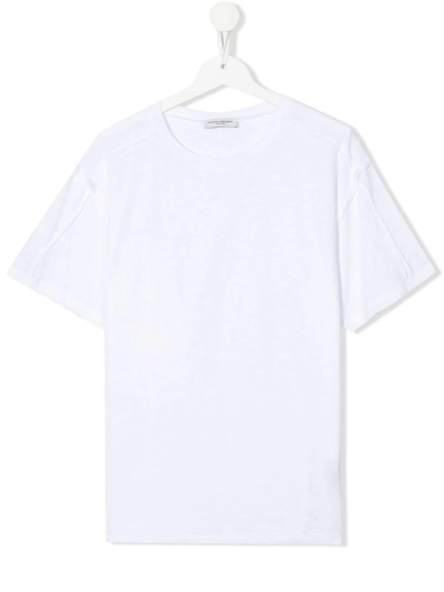 Paolo Pecora Teen Crewneck Cotton T-shirt In White