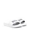Palm Angels Logo-print Open-toe Slides In White