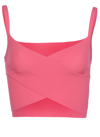 Msgm Cross-strap Cropped Top In Fluo Pink