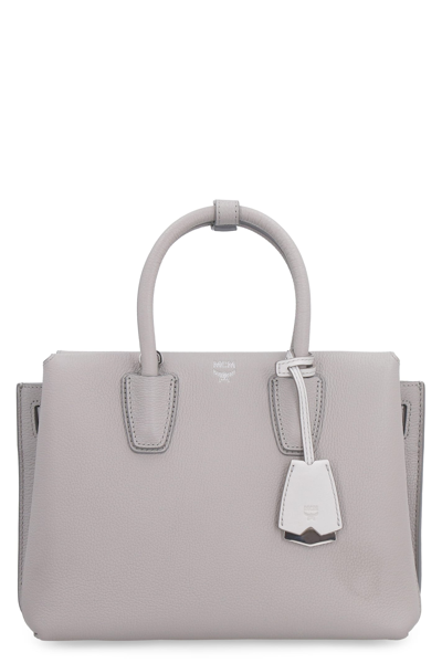 Mcm Milla Leather Handbag In Grey