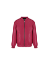 Magda Butrym Leather Bomber Jacket In Hot Pink