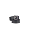 Fendi Ff Squared Leather And Ff Canvas Reversible Belt Accessories In Black