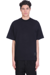 AMI ALEXANDRE MATTIUSSI T-SHIRT IN BLACK COTTON