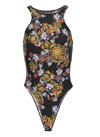 Versace Jeans Couture Garland Print Lycra Sleeveless Bodysuit In Red
