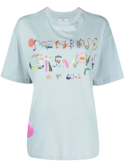 Opening Ceremony Logo-print Round-neck T-shirt In Blue