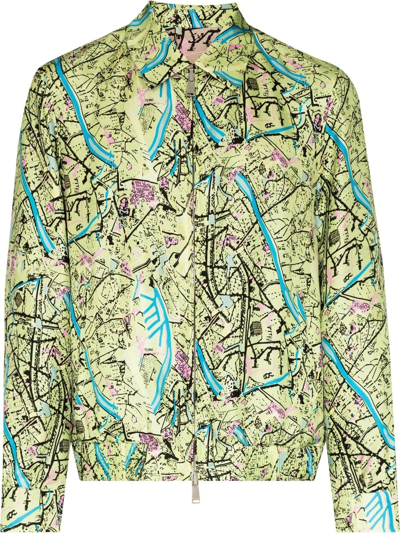 Fendi Map Reversible Shirt Jacket In Green