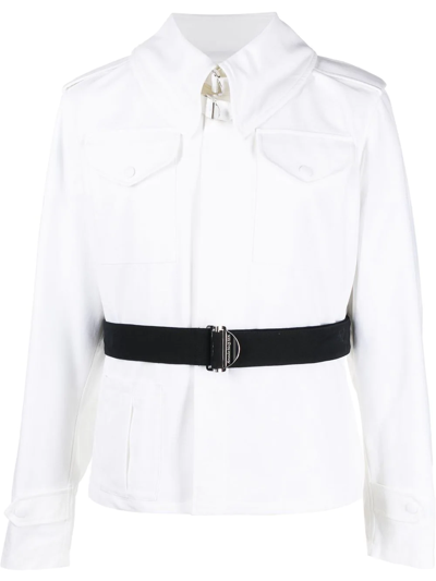 Alexander Mcqueen Graphic-print Belted Lightweight Jacket In White