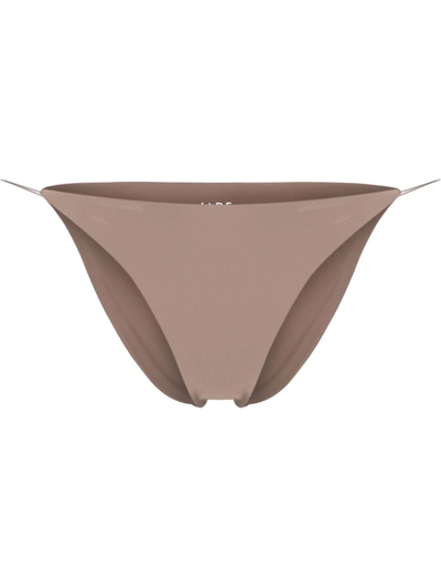 Jade Swim High-waist String Bikini Bottoms In Braun
