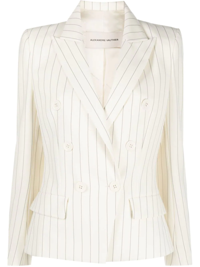 Alexandre Vauthier Blazer In White Polyamide Polyester