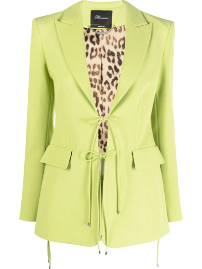 Blumarine Tie-front Tailored Blazer In Grün