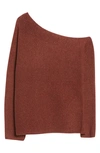 Treasure & Bond Sparkle One-shoulder Sweater In Brown Raisin
